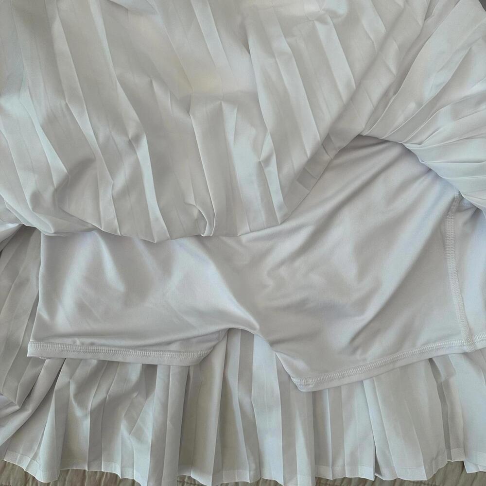 NWOT ALO Grand Slam Tennis Lined Skirt/Skort White Size L $98 - Picture 7 of 8